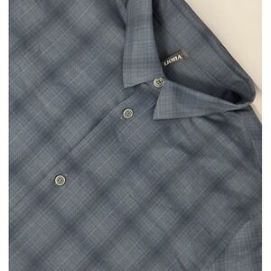 Vuori Long Sleeve Plaid Button Down Shirt Men's Large Blue Lightweight Stretch